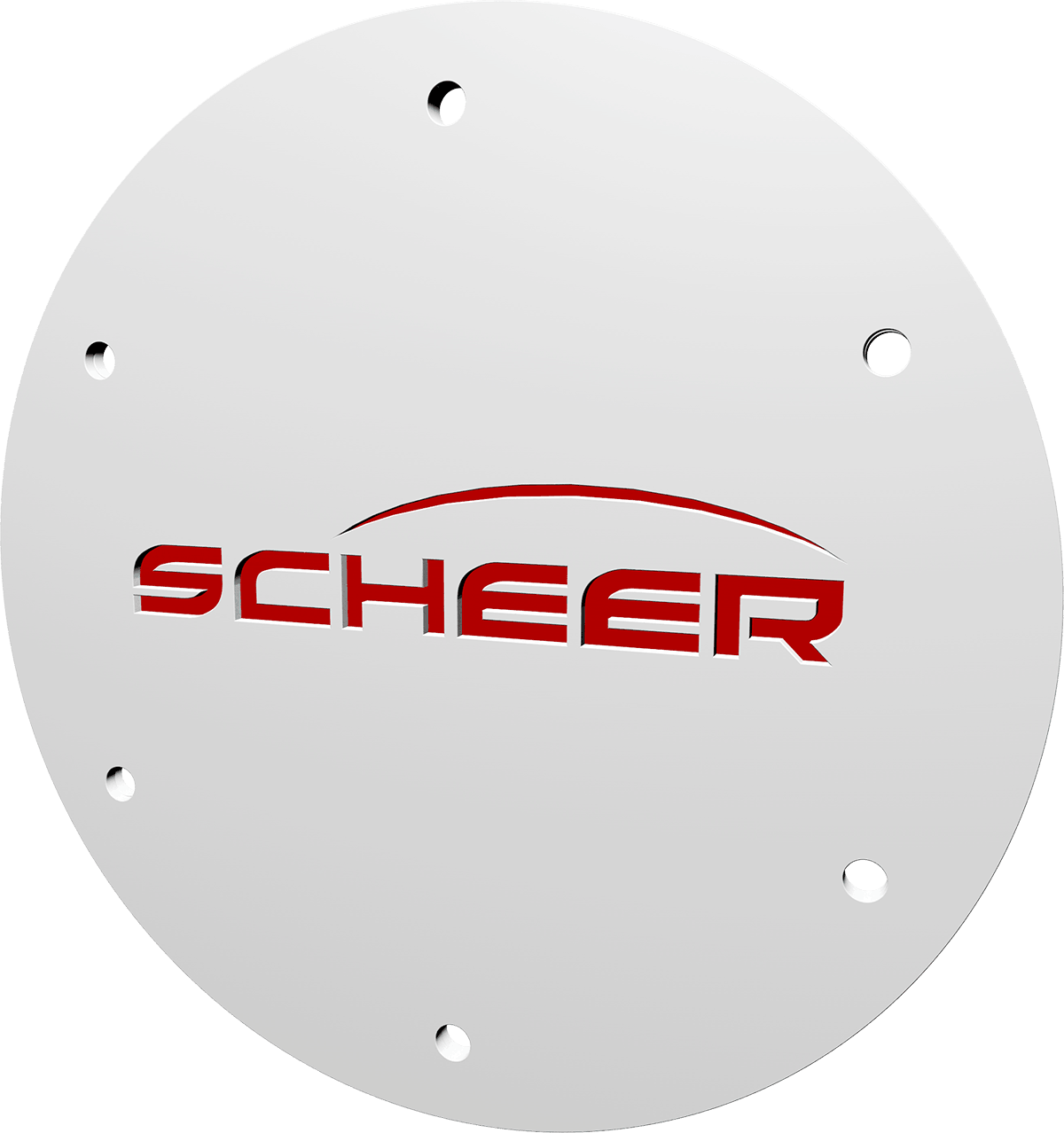 Wandkamin-Abdeckung mit SCHEER-Logo
